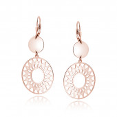 Cercei argint lungi mandala cu tortita placati cu aur roz DiAmanti Z1801DRG-DIA